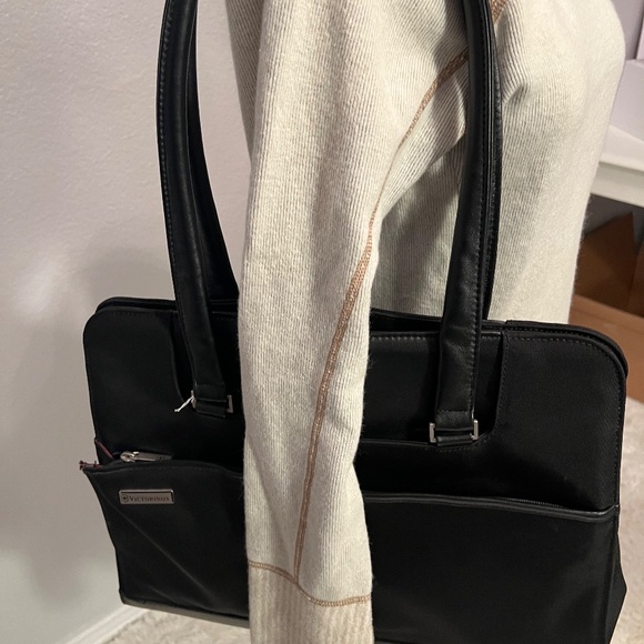 Victorinox Deluxe Business Black Tote Bag with Red Satin Interior - Picture 11 of 12